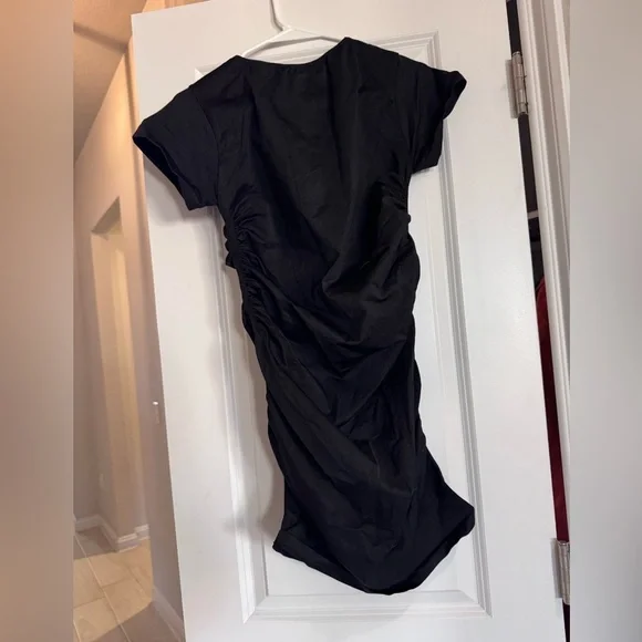 Maternity Cap Sleeve Crew Neck Dress - Picture 6 of 6